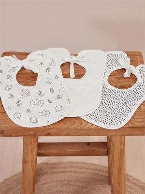 Нагрудник Mowbaby Birds (3 шт.) milk арт. 0182 4670078640369