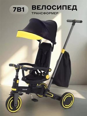Велосипед 3-колесный Mowbaby Trixie Black-yellow 4670078656841