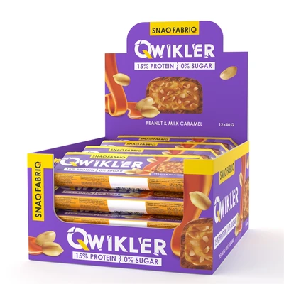 Шоколадный батончик без сахара "QWIKLER" (Квиклер) - Мягкий грильяж с арахисом (12 шт) 2018595716