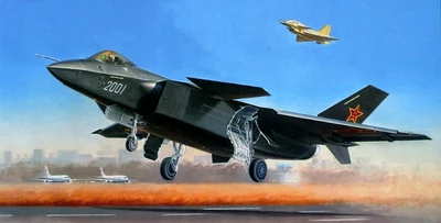 01663  авиация  Chinese J-20 Mighty Dragon  (1:72) 9580208016634