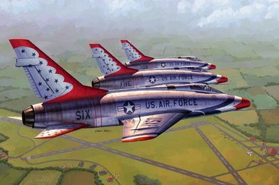 02822  авиация  F-100D Thunderbirds With Skyblazers Decals  (1:48) 9580208028224