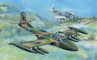 02888  авиация  US A-37A Dragonfly Light Ground-Attack Aircraft  (1:48) 9580208028880