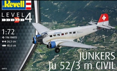 04975  авиация  Junkers Ju 52/3 m Civil  (1:72) 4009803049755