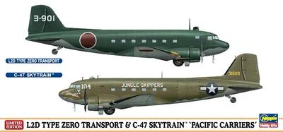 10687  авиация  L2D Type Zero Transport & C-47 Skytrain "Pacific Carriers" 2 kits in the box  (1:200 4967834106871