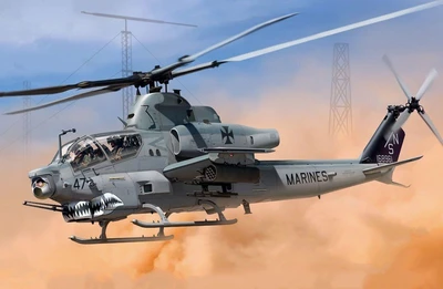 12127  авиация  USMC AH-1Z "Shark Mouth"  (1:35) 8809258920045