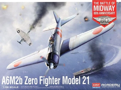 12352  авиация  Mitsubishi A6M2b Zero Fighter Model 21 The Battle of Midway  (1:48) 8809845380672