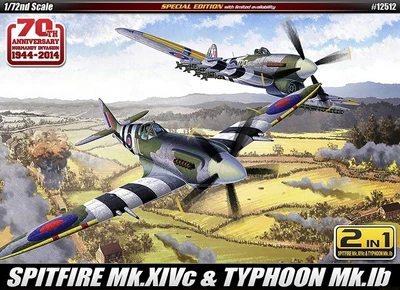 12512  авиация  Spitfire Mk.XIVC & Typhoon Mk.IB "Annv.70 Normandy Invasion 1944" (1:72) 8809258927754