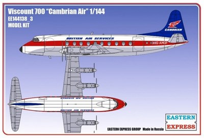 144138_3  авиация  Viscount 700 Cambrian Air (1:144) 2000000142166