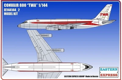 144144_2  авиация  Авиалайнер Convair 880 TWA  (1:144) 2000000165882
