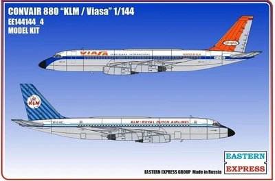 144144_4  авиация  Авиалайнер CV880 KLM/VIASA  (1:144) 2000000165905