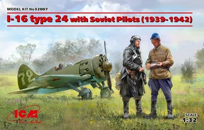 32007  авиация  И-16 тип 24 с пилотами РККА (1939-1942)  (1:32) 2000000103655