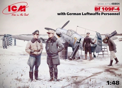 48804  авиация  Bf 109F-4 с персоналом ВВС Германии (1:48) 2000000060477