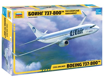 7019  авиация  Боинг 737-800  Пассажирский авиалайнер  (1:144) 4600327070197