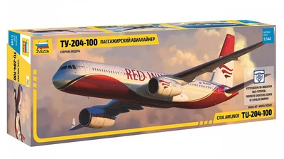 7023  авиация  Ту-204-100 Пассажирский авиалайнер    (1:144) 4600327070234