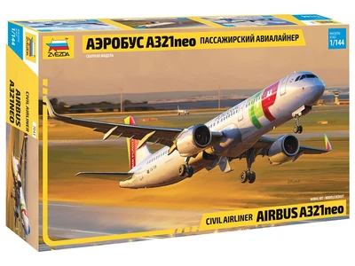 7043  авиация  Пассажирский авиалайнер Аэробус А321neo  (1:144) 4600327070432