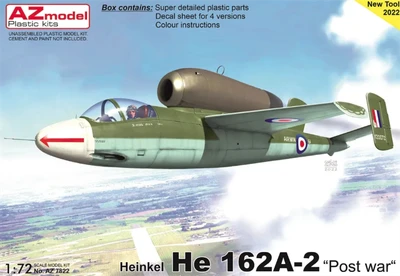 AZ7822  авиация  Heinkel He 162A-2 "Post war"  (1:72) 8592942278224