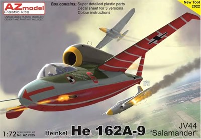 AZ7825  авиация  Heinkel He 162A-9 "Salamander"  (1:72) 8592942278255