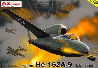 AZ7834  авиация  Heinkel He 162A-9 "Salamander" JG300  (1:72) 8592942278347