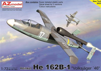 AZ7851  авиация  Heinkel He 162B-1 "Volksjager 46"  (1:72) 8592942278514