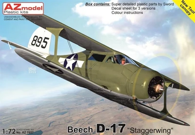 AZ7857  авиация  Beech D17 'Staggerwing'  (1:72) 8592942278576