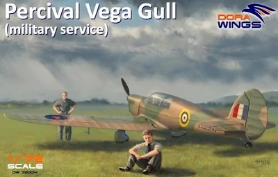 DW72004  авиация  Туристический самолет Percival Vega Gull "military service"  (1:72) 4589913246249