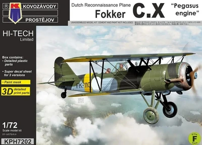 KPH7202  авиация  Dutch Reconnaissance Plane Fokker C.X "Pegasus engine"  (1:72) 8592942572025