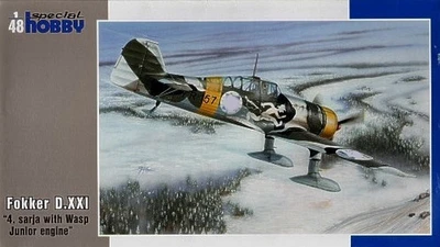 SH48073  авиация  Fokker D.XXI "4. sarja with Wasp Junior engine"  (1:48) 8594071081287