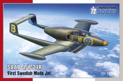 SH72480  авиация  SAAB J/A-21R First Swedish Made Jet  (1:72) 8594071089221