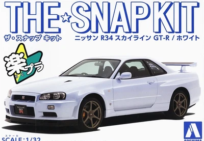 06251  автомобили и мотоциклы  Nissan R34 Skyline GT-R / White Snap Kit  (1:32) 4905083062517