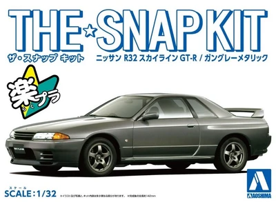 06353  автомобили и мотоциклы  Nissan Skyline GT-R R32 (Gun Grey Metallic) - SNAP KIT  (1:32) 4905083063538