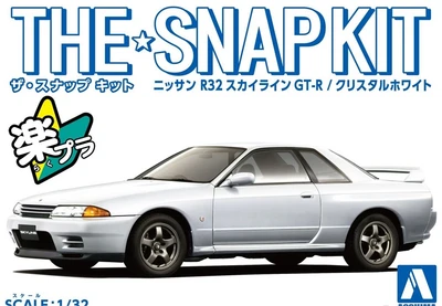 06354  автомобили и мотоциклы  Nissan Skyline GT-R R32 (Crystal White) - SNAP KIT  (1:32) 4905083063545