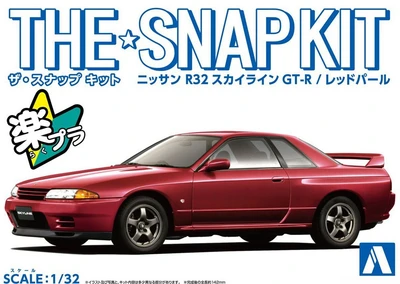 06357  автомобили и мотоциклы  Nissan Skylline GT-R R32 (Red Pearl) - SNAP KIT  (1:32) 4905083063576