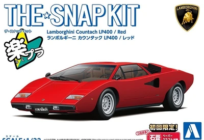 06533  автомобили и мотоциклы  Lamborghini Countach LP400 / Red - SNAP KIT  (1:32) 4905083065334