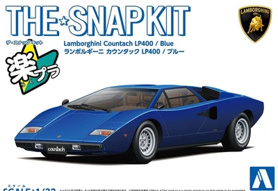 06537  автомобили и мотоциклы  Lamborghini Countach LP400 / Blue - SNAP KIT  (1:32) 4905083065372