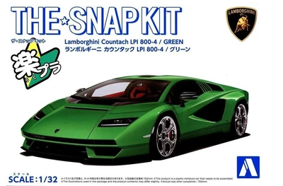 06543  автомобили и мотоциклы  Lamborghini Countach LPI 800-4 Green The Snap Kit  (1:32) 4905083065433