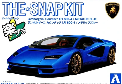 06544  автомобили и мотоциклы  Lamborghini Countach LPI 800-4 / Metallic Blue - SNAP KIT  (1:32) 4905083065440