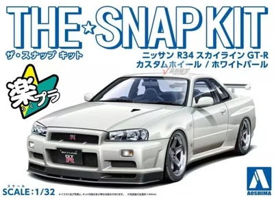 06632  автомобили и мотоциклы  Nissan Skyline GT-R -R34 Custom Wheel (White Pearl)  (1:32) 2000002182375