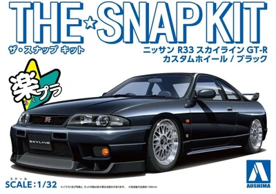 06639  автомобили и мотоциклы  Nissan Skyline GT-R -R33 Custom Wheel (Black) - SNAP KIT  (1:32) 4905083066393