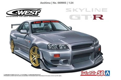 06990  автомобили и мотоциклы  Nissan Skyline R34 GT-R C-West  (1:24) 4905083069905
