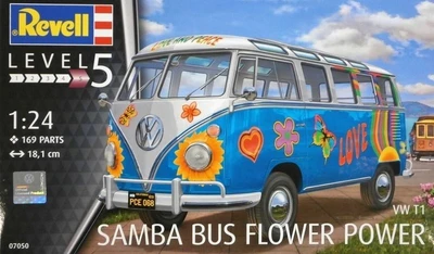 07050  автомобили и мотоциклы  VW T1 Samba Bus Flower Power  (1:24) 4009803070506