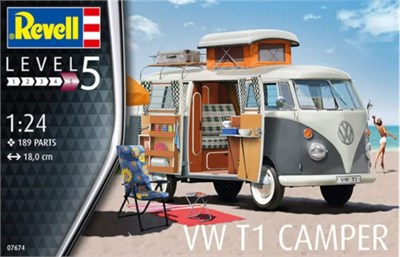 07674  автомобили и мотоциклы  VW T1 CAMPER  (1:24) 2000000176468