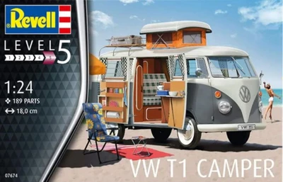 07674  автомобили и мотоциклы  VW T1 CAMPER  (1:24) 2000000176468
