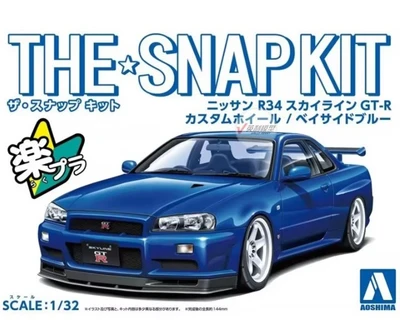 20275  автомобили и мотоциклы  Nissan R34 Skyline GT-R Custom Wheel (Bayside Blue) Snap Kit  (1:32) 4905083202753