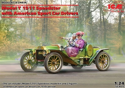 24026  автомобили и мотоциклы  Model T 1913 Speedster c американскими автоспортсменами  (1:24) 2000000165301
