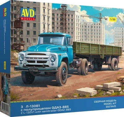 3507AVD  автомобили и мотоциклы  З&Л-130В1 с полуприцепом ОДАЗ-885  (1:35) 4610045035071