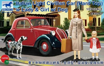CB35167  автомобили и мотоциклы  Italian Light Civilian Car (Hard Top) w Lady & Girl w/ Dog  (1:35) 4544032705336