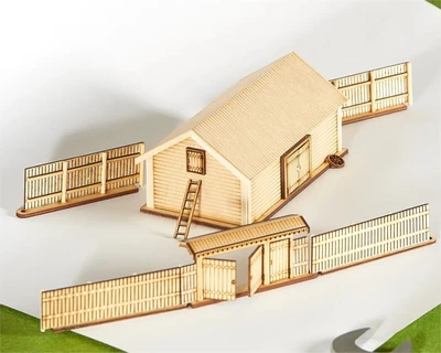 СМ0005  архитектура  "Сарай с забором"  (1:72) 2000002123385