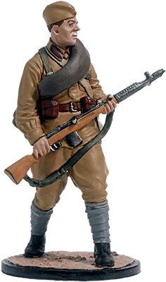 WW2-27color  миниатюра  Рядовой Стрелковых частей Красной Армии, 1941-43 гг. СССР (окрашен) 2000002210009