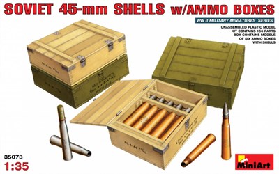 35073  наборы для диорам  SOVIET 45-mm SHELLS w/AMMO BOXES  (1:35) 4820041101605