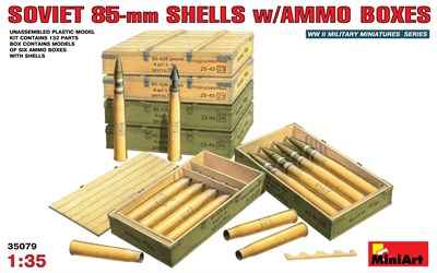 35079  наборы для диорам  SOVIET 85-mm SHELLS w/AMMO BOXES  (1:35) 4820041101629
